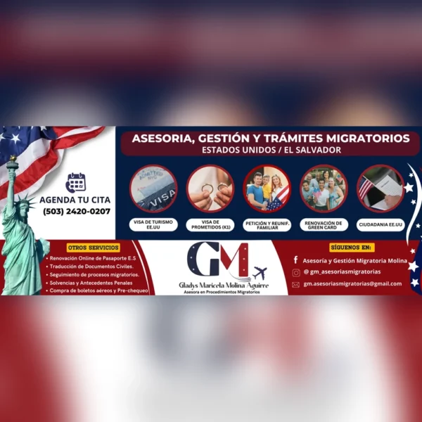 Asesoría Migratoria en Línea. Col. Santa Marta Sonsonate - Imagen 2